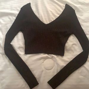 Black, V-Cut, Off the shoulder